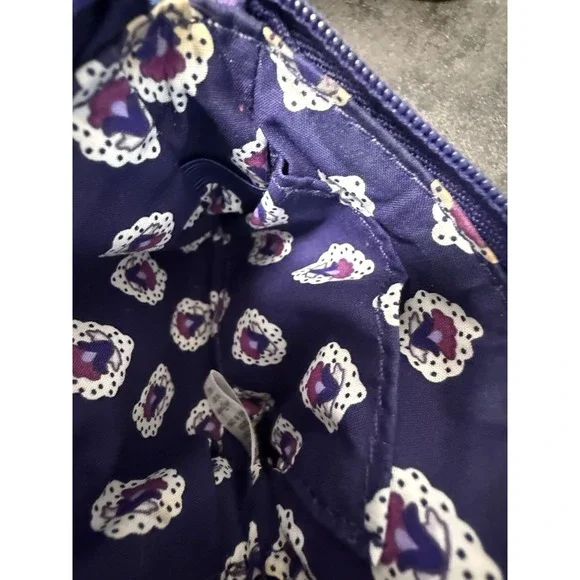 Vera Bradley Zip ID Coin Change‎ Keychain Small Wallet Purple Floral - Picture 5 of 7